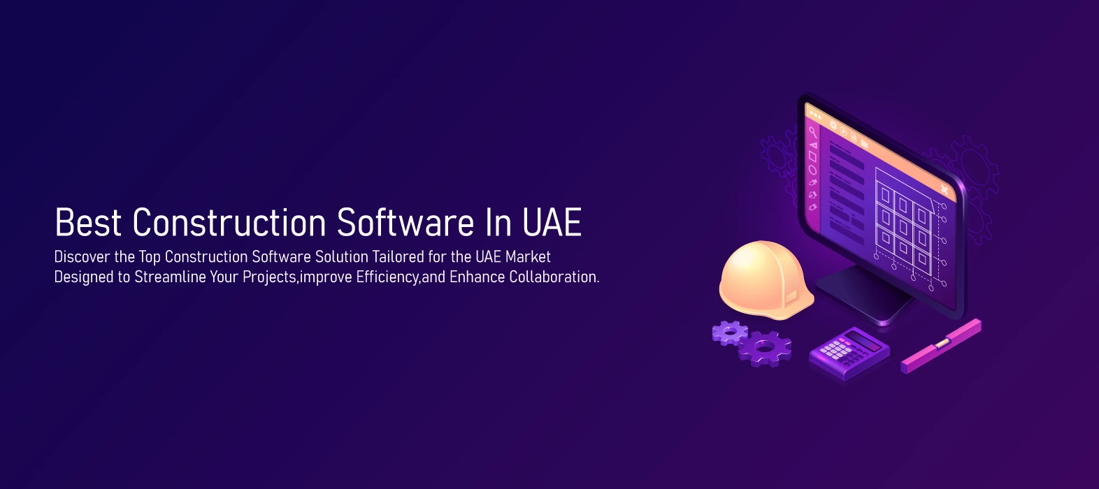 DoFort Construction Software in UAE shown on a system with construction equipment for effective project management. 