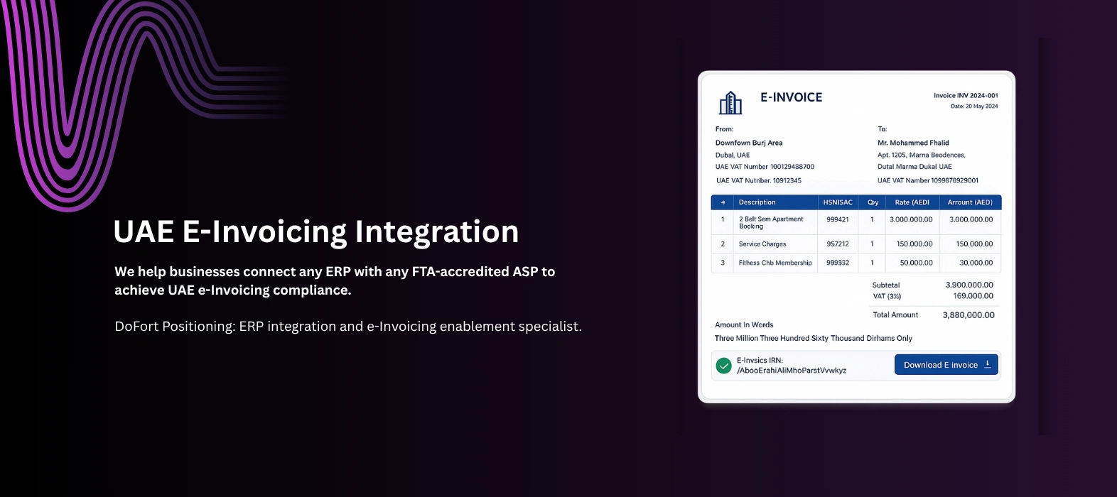 E-invoicing integration service in UAE with ERP connectivity for secure FTA-compliant digital invoicing 