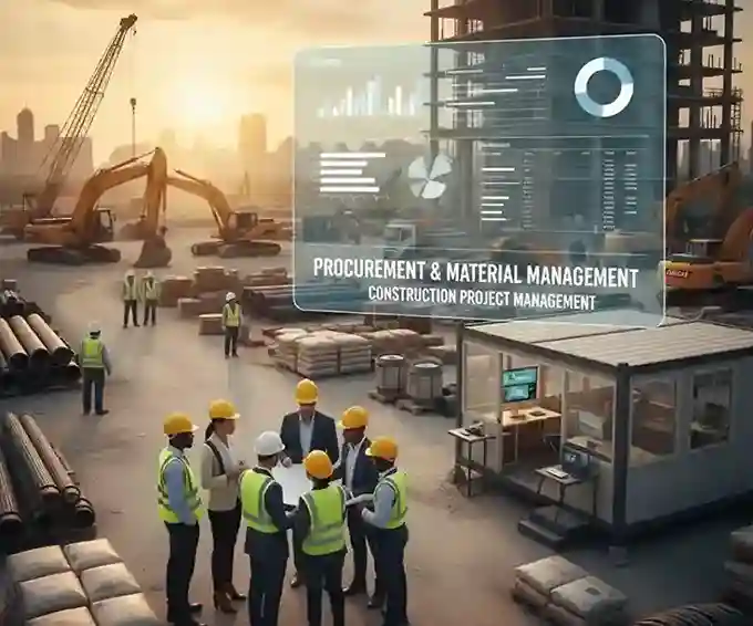 Procurement & material management dashboard in UAE project management software with live inventory data