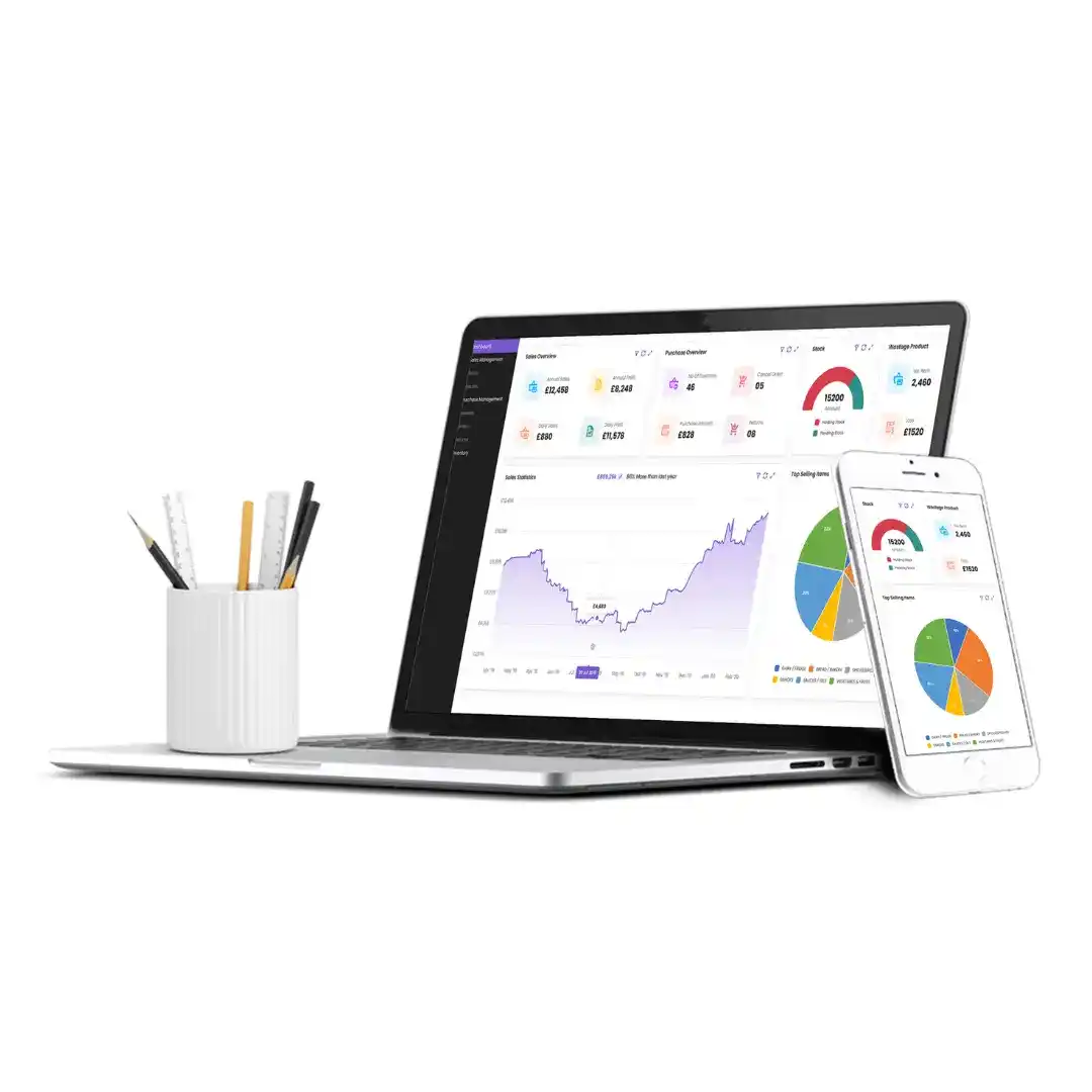 Retail software dashboard displaying real-time data and insights to enhance business decision-making.