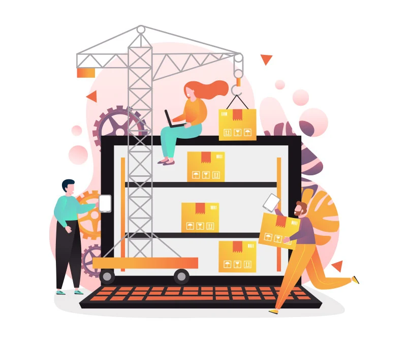 Workers efficiently manage warehouse operations using advanced warehouse management software and WMS software solutions.